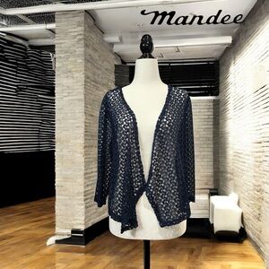 NWOT, Mandee, Marine, Open-Knit Bolero, Small